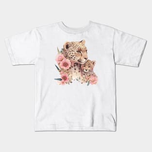 Leopard with baby Kids T-Shirt